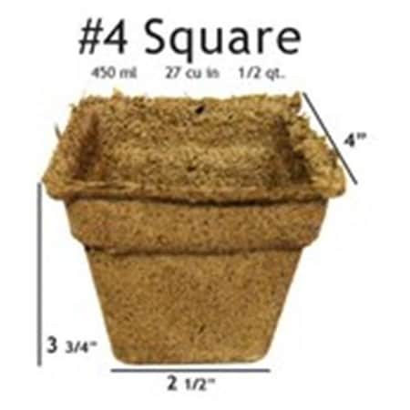 Cowpots CowPots No 4 Square Pot - 36 pots #4 Sq (36)